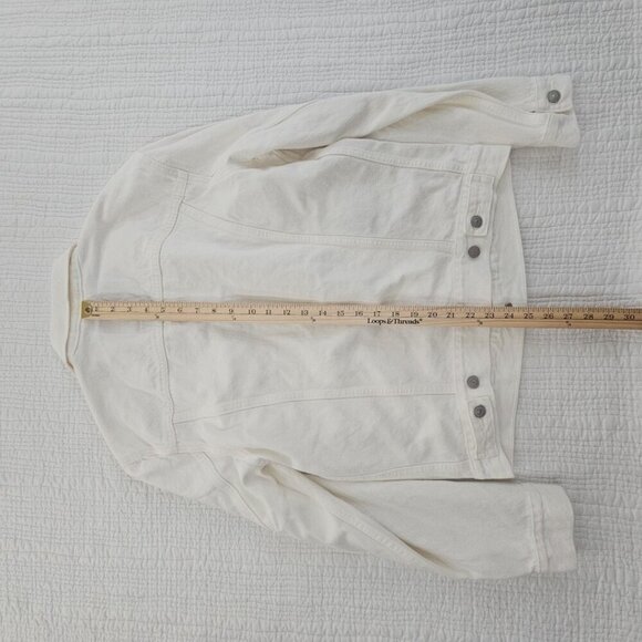 NEW Levi's Jacket Men's Size S White Denim Trucker Biker Jacket 723340292 NWT - Picture 15 of 15